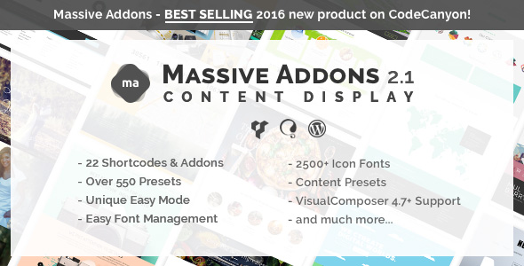 Massive Addons For Visual Composer – Content Display Pack Preview Wordpress Plugin - Rating, Reviews, Demo & Download
