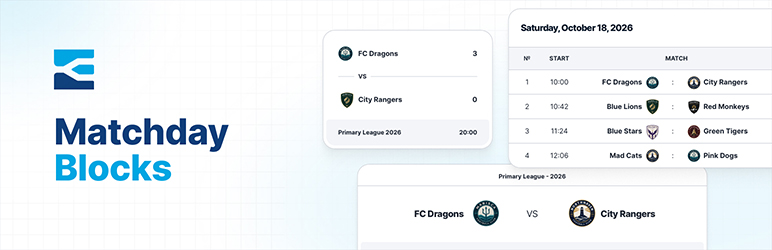 Matchday Blocks Preview Wordpress Plugin - Rating, Reviews, Demo & Download