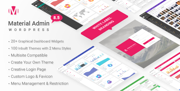 Material – White Label WordPress Admin Theme Preview - Rating, Reviews, Demo & Download