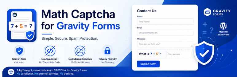 Math Captcha For Gravity Forms Preview Wordpress Plugin - Rating, Reviews, Demo & Download