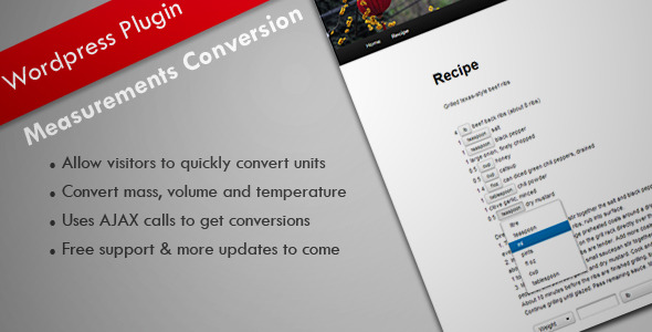 Measurement Conversion – WordPress Plugin Preview - Rating, Reviews, Demo & Download