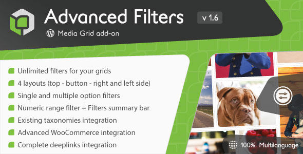 Media Grid – Advanced Filters Add-on Preview Wordpress Plugin - Rating, Reviews, Demo & Download