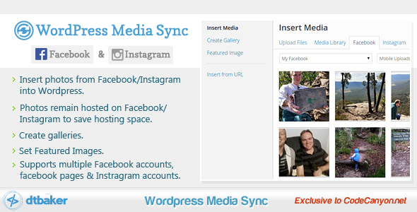 MediaSync – Insert Facebook & Instagram Pictures Preview Wordpress Plugin - Rating, Reviews, Demo & Download