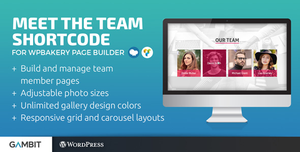 Meet The Team Shortcode For WPBakery Page Builder (formerly Visual Composer) Preview Wordpress Plugin - Rating, Reviews, Demo & Download