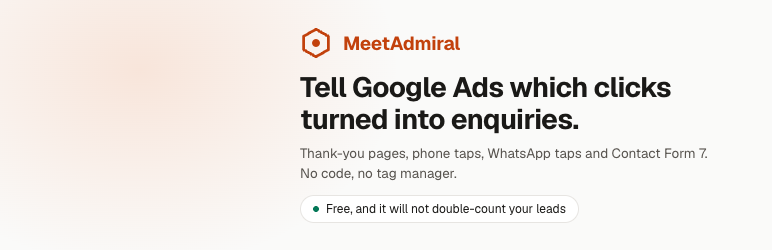 MeetAdmiral Conversion Tracking For Google Ads Preview Wordpress Plugin - Rating, Reviews, Demo & Download