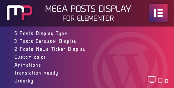 Mega Posts Display For Elementor – Premium Wordpress Plugin Preview - Rating, Reviews, Demo & Download