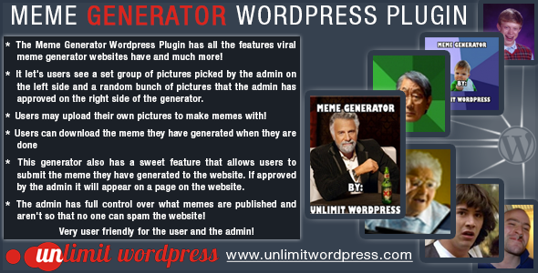 Meme Generator Wordpress Plugin Preview - Rating, Reviews, Demo & Download