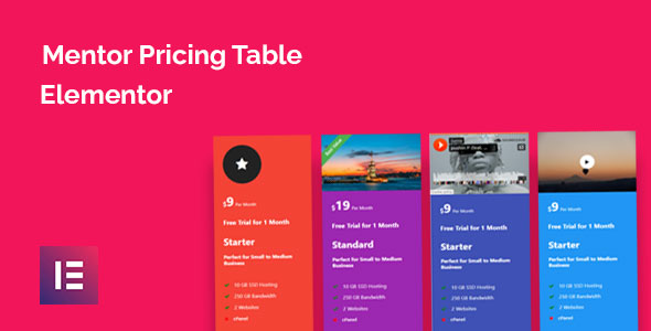 Mentor Pricing Table For Elementor Preview Wordpress Plugin - Rating, Reviews, Demo & Download
