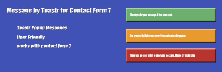 Message By Toastr For Contact Form 7 Preview Wordpress Plugin - Rating, Reviews, Demo & Download