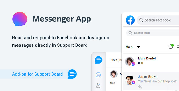Messenger App For Support Board And Facebook & Instagram Preview Wordpress Plugin - Rating, Reviews, Demo & Download