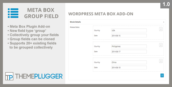 Meta Box Group Field – WordPress Meta Box Add-on Preview - Rating, Reviews, Demo & Download