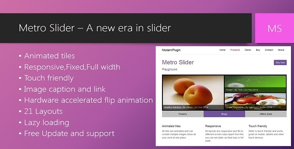 Metro Slider Plugin for Wordpress Preview - Rating, Reviews, Demo & Download