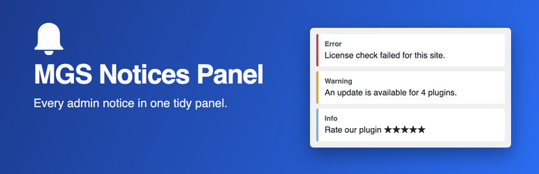 MGS Notices Panel Preview Wordpress Plugin - Rating, Reviews, Demo & Download