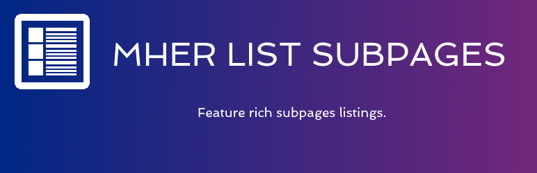 Mher List Subpages Preview Wordpress Plugin - Rating, Reviews, Demo & Download