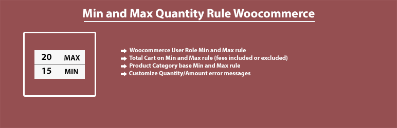 Min And Max Quantity Rule For Woocommerce Preview Wordpress Plugin - Rating, Reviews, Demo & Download