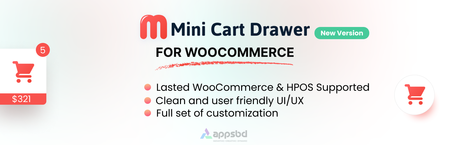 Mini Cart Drawer For WooCommerce Preview Wordpress Plugin - Rating, Reviews, Demo & Download