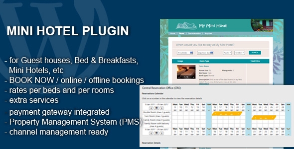 Mini Hotel – Booking And Management WP Plugin Preview - Rating, Reviews, Demo & Download