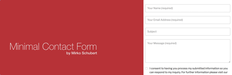 Minimal Contact Form Preview Wordpress Plugin - Rating, Reviews, Demo & Download