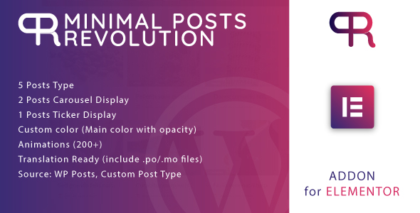 Minimal Posts Revolution For Elementor WordPress Plugin Preview - Rating, Reviews, Demo & Download