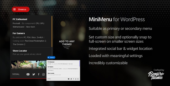 MiniMenu Plugin for Wordpress Preview - Rating, Reviews, Demo & Download