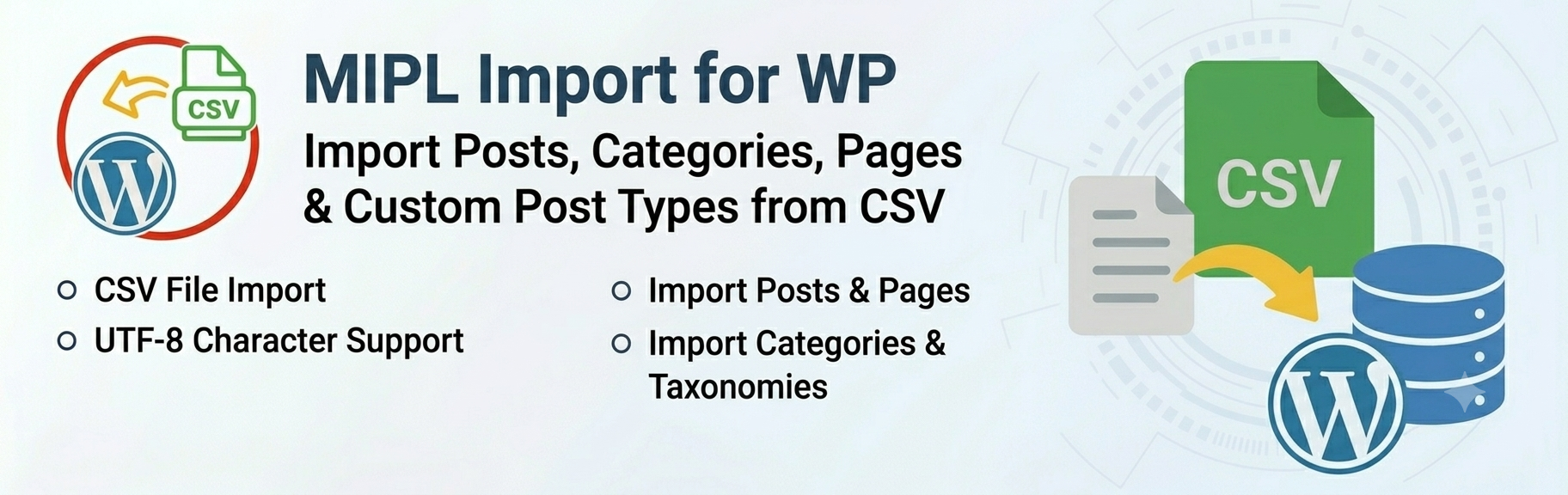 MIPL Import – Import Posts, Categories Using CSV Preview Wordpress Plugin - Rating, Reviews, Demo & Download
