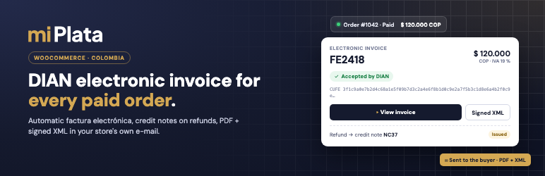 MiPlata FACTURAR Preview Wordpress Plugin - Rating, Reviews, Demo & Download