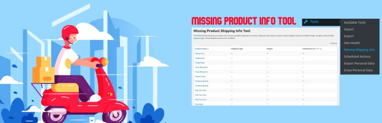 Missing Product Shipping Info Tool Preview Wordpress Plugin - Rating, Reviews, Demo & Download