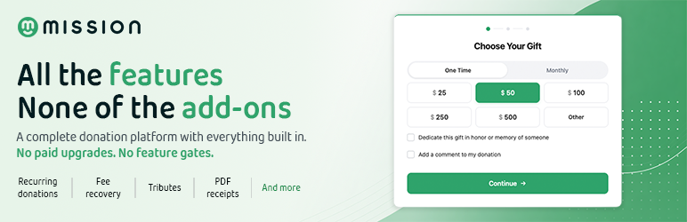 Mission Donation Platform Preview Wordpress Plugin - Rating, Reviews, Demo & Download