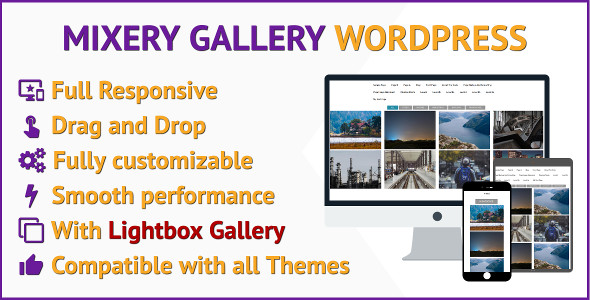 Mixery Gallery Responsive WordPress Gallery Plugin With Filter And Lightbox Preview - Rating, Reviews, Demo & Download