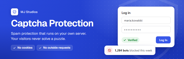 MJ Studios Captcha Protection Preview Wordpress Plugin - Rating, Reviews, Demo & Download