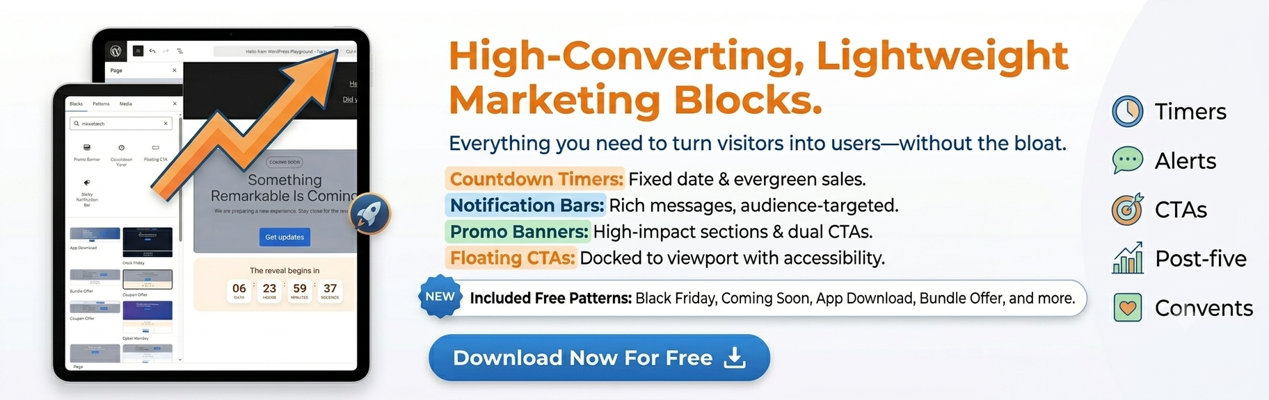 MKWebTech Conversion Blocks Preview Wordpress Plugin - Rating, Reviews, Demo & Download