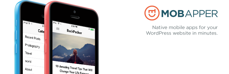 Mobapper – Native Mobile Apps For WordPess (iPhone, Android, Windows, Blackberry) Preview Wordpress Plugin - Rating, Reviews, Demo & Download