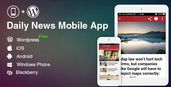 Mobile Application Plugin for Wordpress Blog, News Website Preview - Rating, Reviews, Demo & Download