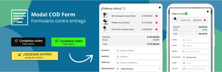 Modal COD Form For Woocommerce Preview Wordpress Plugin - Rating, Reviews, Demo & Download