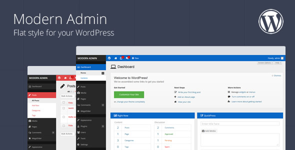 Modern Admin – Flat WordPress Admin Theme Preview - Rating, Reviews, Demo & Download