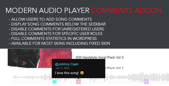Modern Audio Player Comments AddOn Preview Wordpress Plugin - Rating, Reviews, Demo & Download