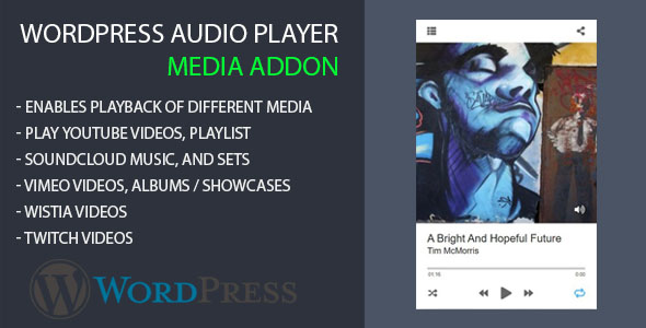 Modern Audio Player Media AddOn Preview Wordpress Plugin - Rating, Reviews, Demo & Download