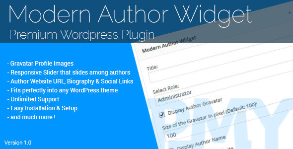 Modern Author Widget – Premium Wordpress Plugin Preview - Rating, Reviews, Demo & Download