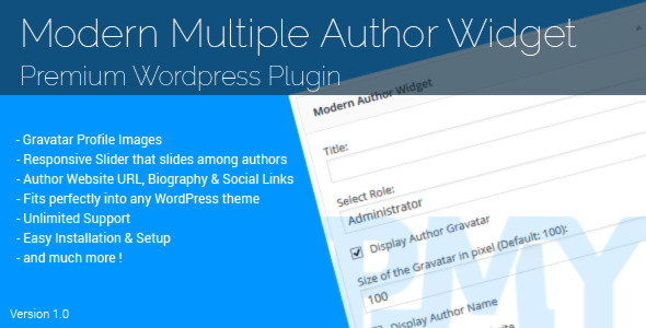 Modern Multiple Author Widget – Premium Wordpress Plugin Preview - Rating, Reviews, Demo & Download