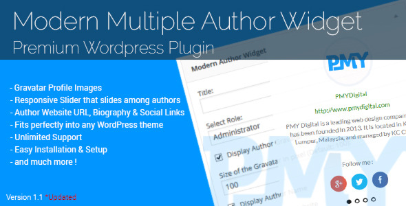 Modern Multiple Author Widget Preview Wordpress Plugin - Rating, Reviews, Demo & Download