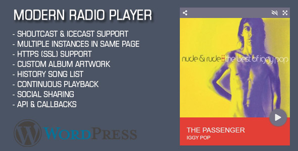 Modern Radio Player Wordpress Plugin Preview - Rating, Reviews, Demo & Download