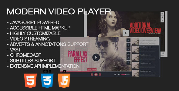 Modern Video Player Plugin for Wordpress Preview - Rating, Reviews, Demo & Download