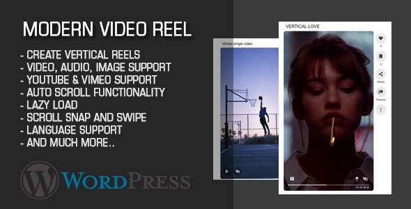 Modern Video Reel Preview Wordpress Plugin - Rating, Reviews, Demo & Download