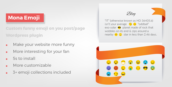 Mona Emoji – Custom Funny Emoji/emoticon On Your Post/page – Wordpress Plugin Preview - Rating, Reviews, Demo & Download