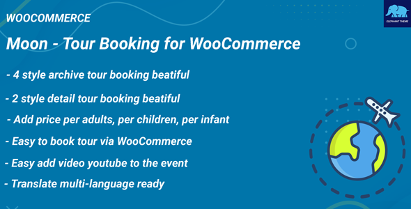 Moon – Tour Booking For WooCommerce Preview Wordpress Plugin - Rating, Reviews, Demo & Download