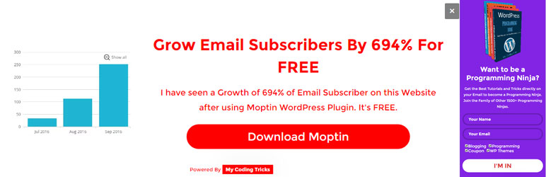 Moptin – Email Subscription Optin Form Preview Wordpress Plugin - Rating, Reviews, Demo & Download