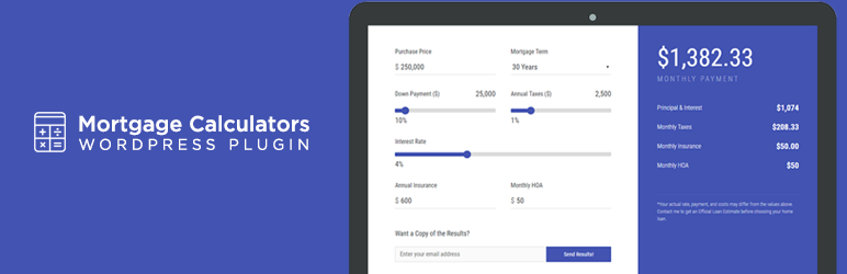 Mortgage Calculators WP Preview Wordpress Plugin - Rating, Reviews, Demo & Download