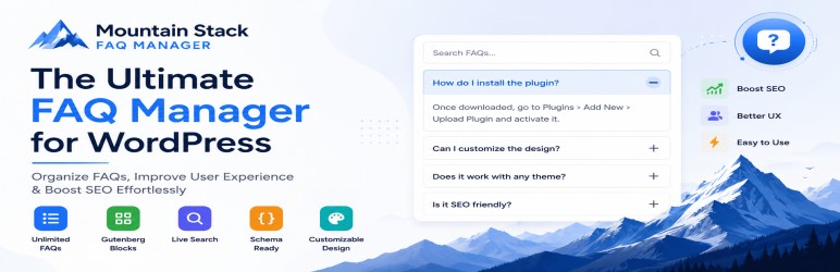 Mountain Stack FAQ Manager Preview Wordpress Plugin - Rating, Reviews, Demo & Download