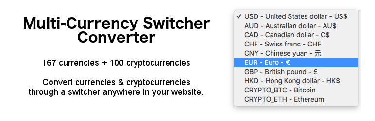 Multi-Currency Switcher Converter Preview Wordpress Plugin - Rating, Reviews, Demo & Download