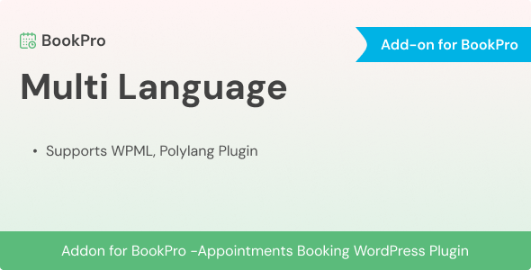 Multi Language Add-on For BookPro Plugin Preview - Rating, Reviews, Demo & Download